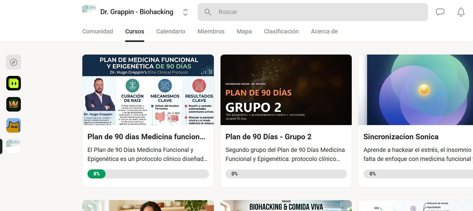 Biblioteca de cursos de la comunidad en Skool